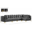 Meridian Furniture Tremblay Grey Velvet Modular Sectional
