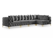 Meridian Furniture Tremblay Grey Velvet Modular Sectional