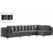 Meridian Furniture Tremblay Grey Velvet Modular Sectional