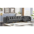Meridian Furniture Tremblay Grey Velvet Modular Sectional