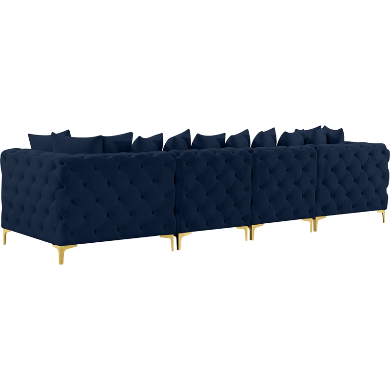 Meridian Furniture Tremblay Navy Velvet Modular Sofa