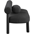 Meridian Furniture Parlor Black Boucle Fabric Bench
