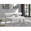 Meridian Furniture Parlor Cream Boucle Fabric Bench