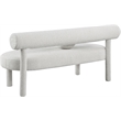 Meridian Furniture Parlor Cream Boucle Fabric Bench