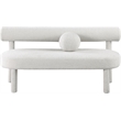 Meridian Furniture Parlor Cream Boucle Fabric Bench