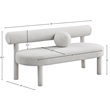 Meridian Furniture Parlor Cream Boucle Fabric Bench