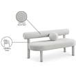 Meridian Furniture Parlor Cream Boucle Fabric Bench