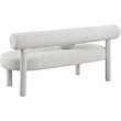 Meridian Furniture Parlor Cream Boucle Fabric Bench