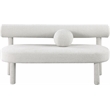 Meridian Furniture Parlor Cream Boucle Fabric Bench