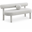 Meridian Furniture Parlor Cream Boucle Fabric Bench