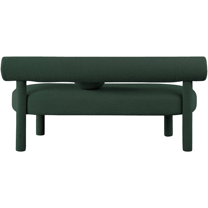 Meridian Furniture Parlor Green Boucle Fabric Bench