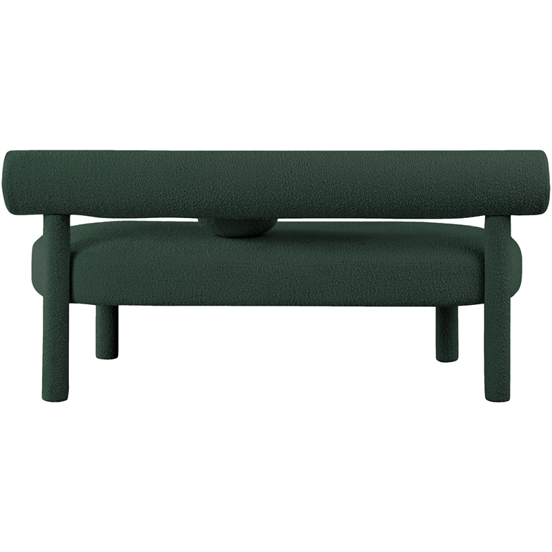 Meridian Furniture Parlor Green Boucle Fabric Bench