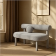 Meridian Furniture Parlor Grey Boucle Fabric Bench