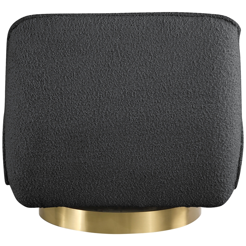 Meridian Furniture Geneva Black Boucle Fabric Swivel Accent Chair
