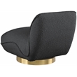 Meridian Furniture Geneva Black Boucle Fabric Swivel Accent Chair