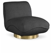 Meridian Furniture Geneva Black Boucle Fabric Swivel Accent Chair
