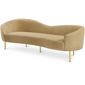 Meridian Furniture Ritz Camel Velvet Sofa