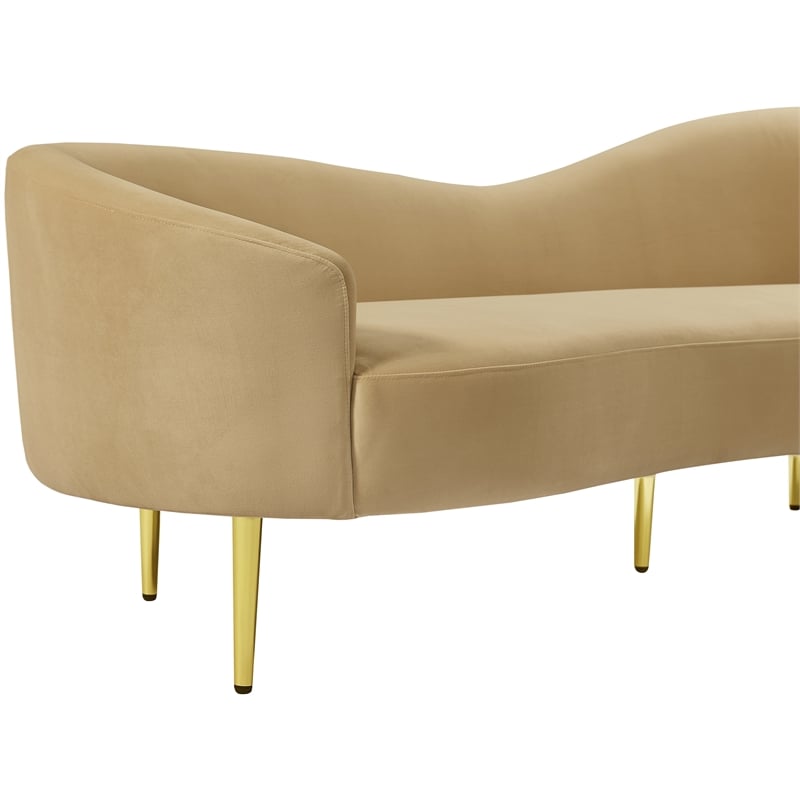 Meridian Furniture Ritz Camel Velvet Sofa
