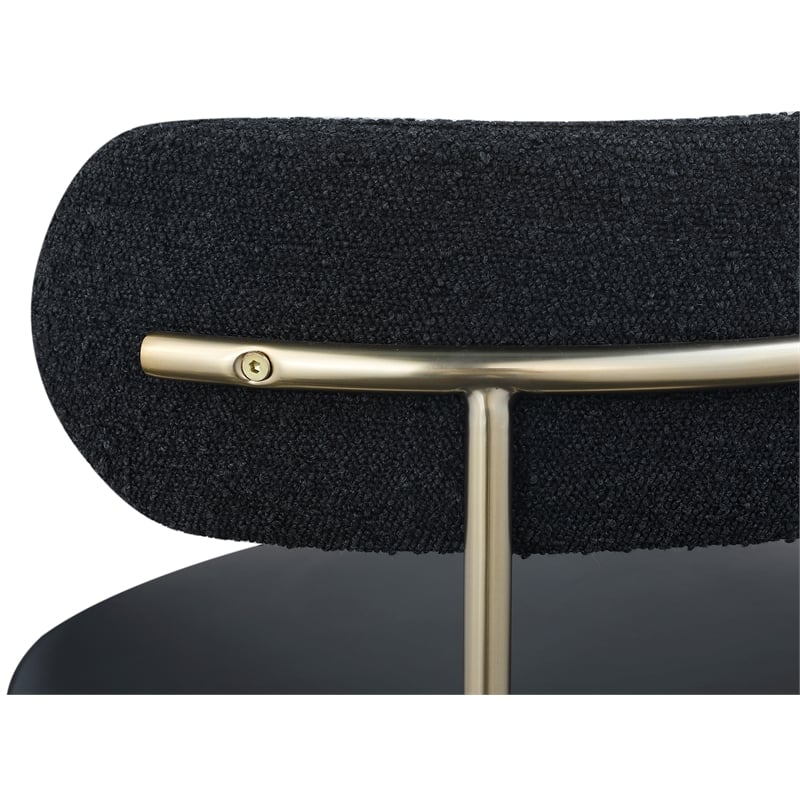 Meridian Furniture Beacon Black Vegan Leather and Boucle Dining Chair (Set of 2)