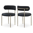 Meridian Furniture Beacon Black Vegan Leather and Boucle Dining Chair (Set of 2)