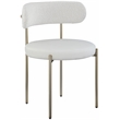 Meridian Furniture Beacon Cream Vegan Leather and Boucle Dining Chair (Set of 2)