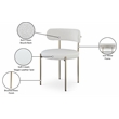 Meridian Furniture Beacon Cream Vegan Leather and Boucle Dining Chair (Set of 2)