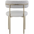 Meridian Furniture Beacon Taupe Vegan Leather and Boucle Dining Chair (Set of 2)