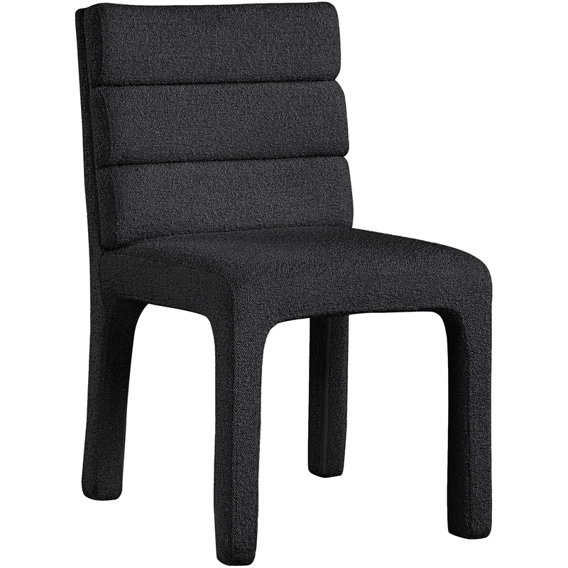 Meridian Furniture Kai Black Boucle Fabric Dining Chair