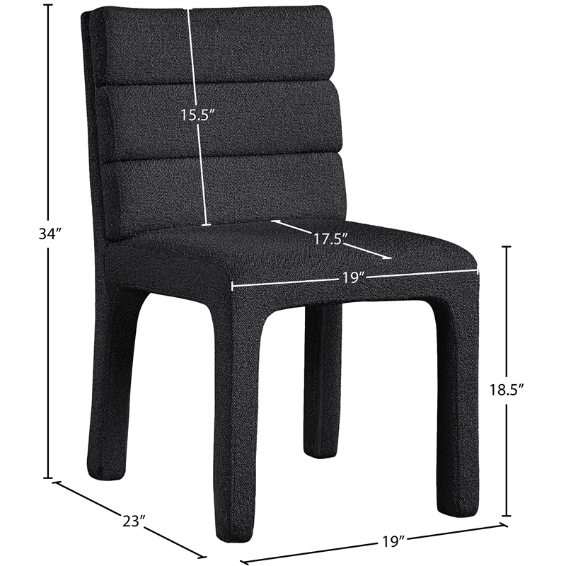Meridian Furniture Kai Black Boucle Fabric Dining Chair