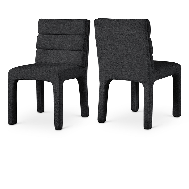 Meridian Furniture Kai Black Boucle Fabric Dining Chair