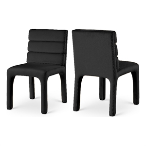 Meridian Furniture Kai Black Velvet Dining Chair (Set of 2)