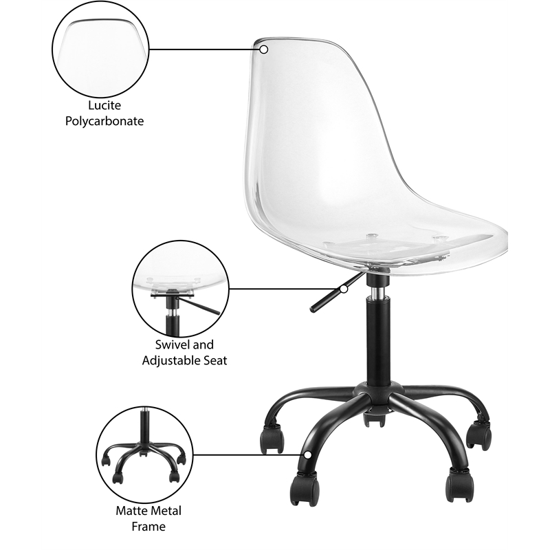 Meridian Furniture Clarion Matte Black Office Chair