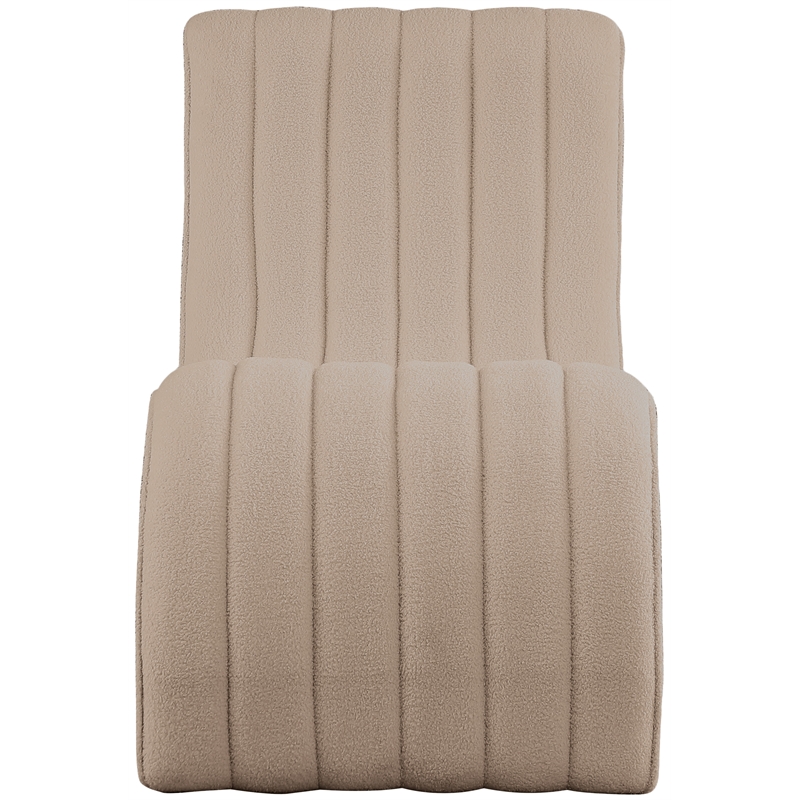 Meridian Furniture Orian Beige Teddy Fabric Chaise