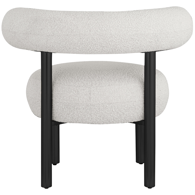 Meridian Furniture Bordeaux Cream Boucle Fabric Accent Chair