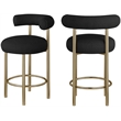 Meridian Furniture Bordeaux Black Boucle Fabric Stool