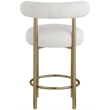 Meridian Furniture Bordeaux Cream Boucle Fabric Stool