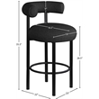 Meridian Furniture Bordeaux Black Boucle Fabric Stool