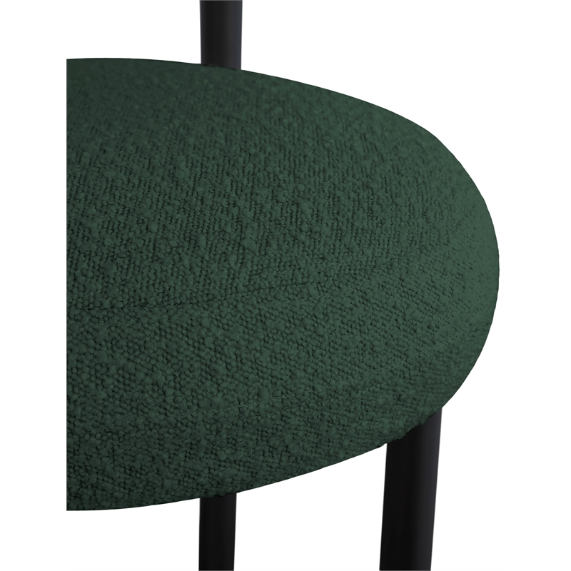 Meridian Furniture Bordeaux Green Boucle Fabric Stool
