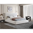 Meridian Furniture Devin Cream Linen Textured Fabric King Bed