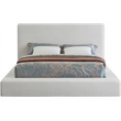 Meridian Furniture Devin Cream Linen Textured Fabric King Bed