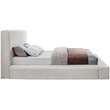 Meridian Furniture Devin Cream Linen Textured Fabric King Bed