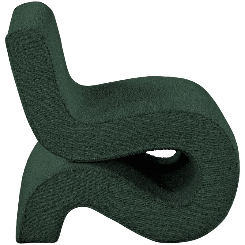 Meridian Furniture Desiree Green Boucle Fabric Accent Chair