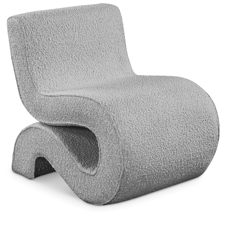 Meridian Furniture Desiree Grey Boucle Fabric Accent Chair