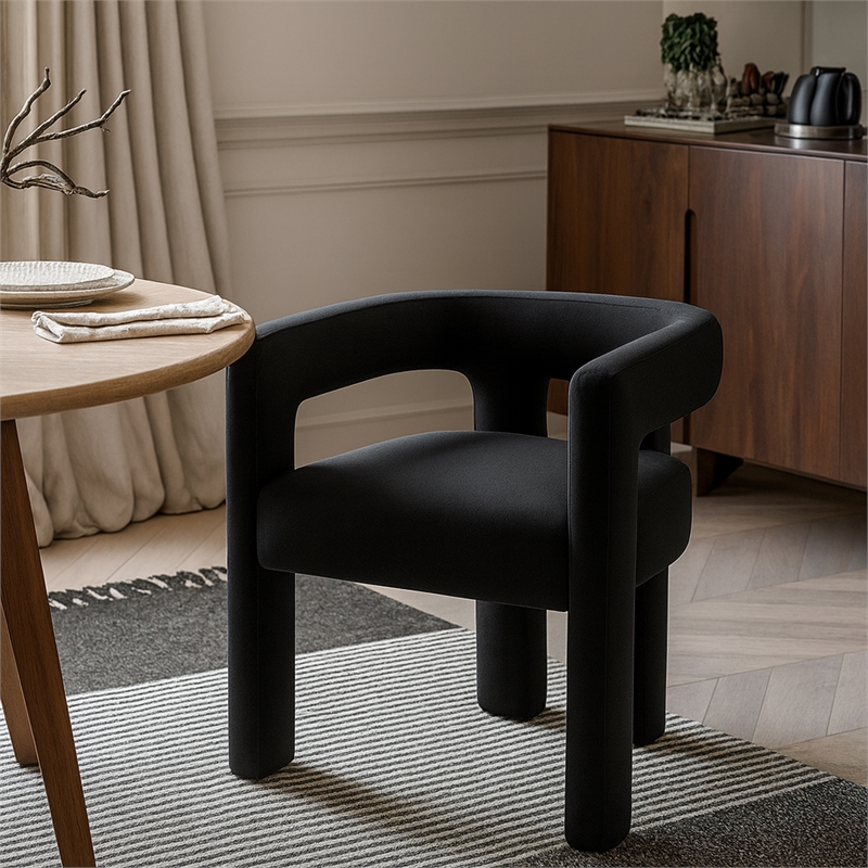 Meridian Furniture Athena Black Velvet Dining Chair