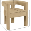 Meridian Furniture Athena Camel Velvet Dining Chair