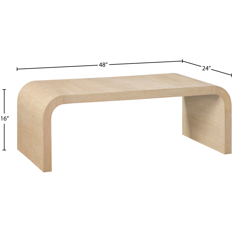 Meridian Furniture Cresthill White Oak Coffee Table