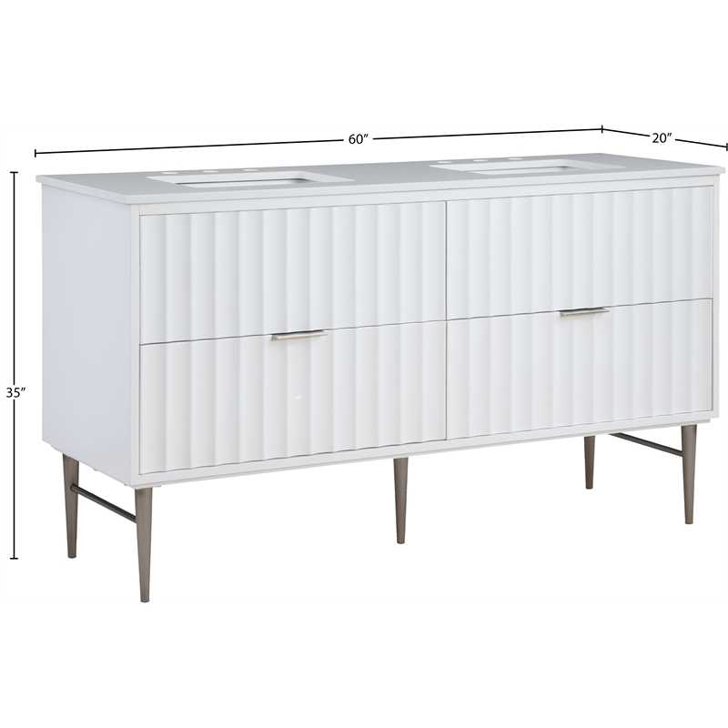 Meridian Furniture Modernist White Bathroom Vanity