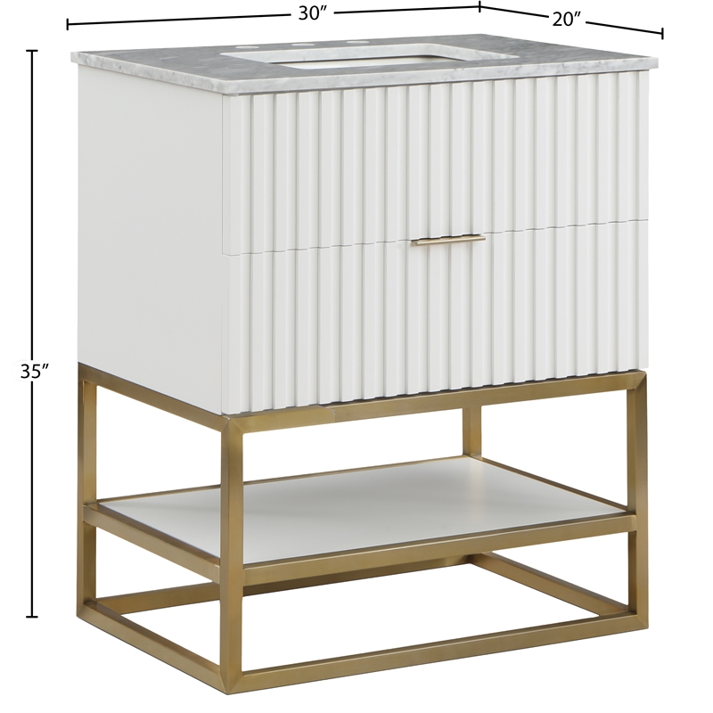 Meridian Furniture Monad White Bathroom Vanity
