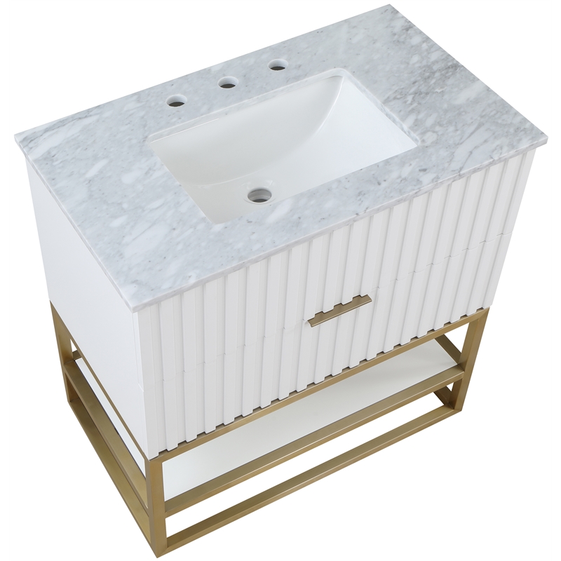 Meridian Furniture Monad White Bathroom Vanity