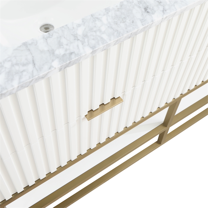 Meridian Furniture Monad White Bathroom Vanity